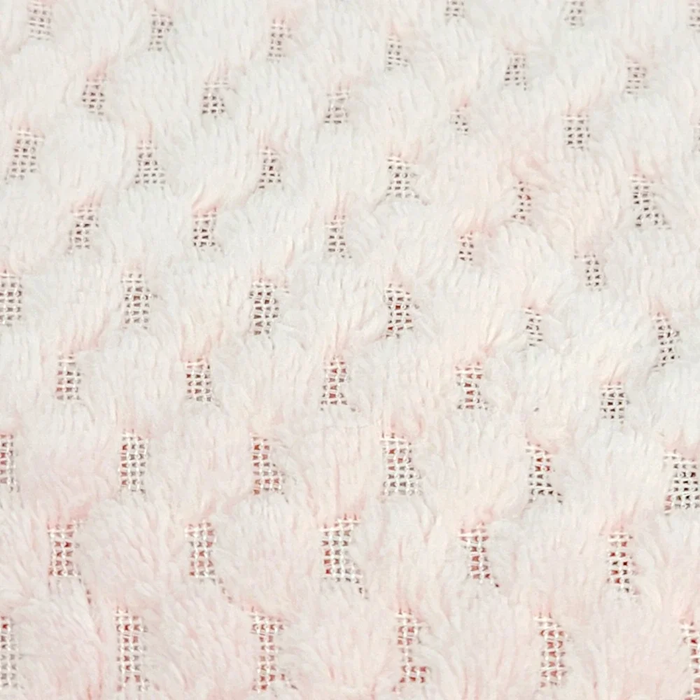 Baby Pink Popcorn Chenille Baby Blanket 38x30 Soft Plush Bubble Lovey